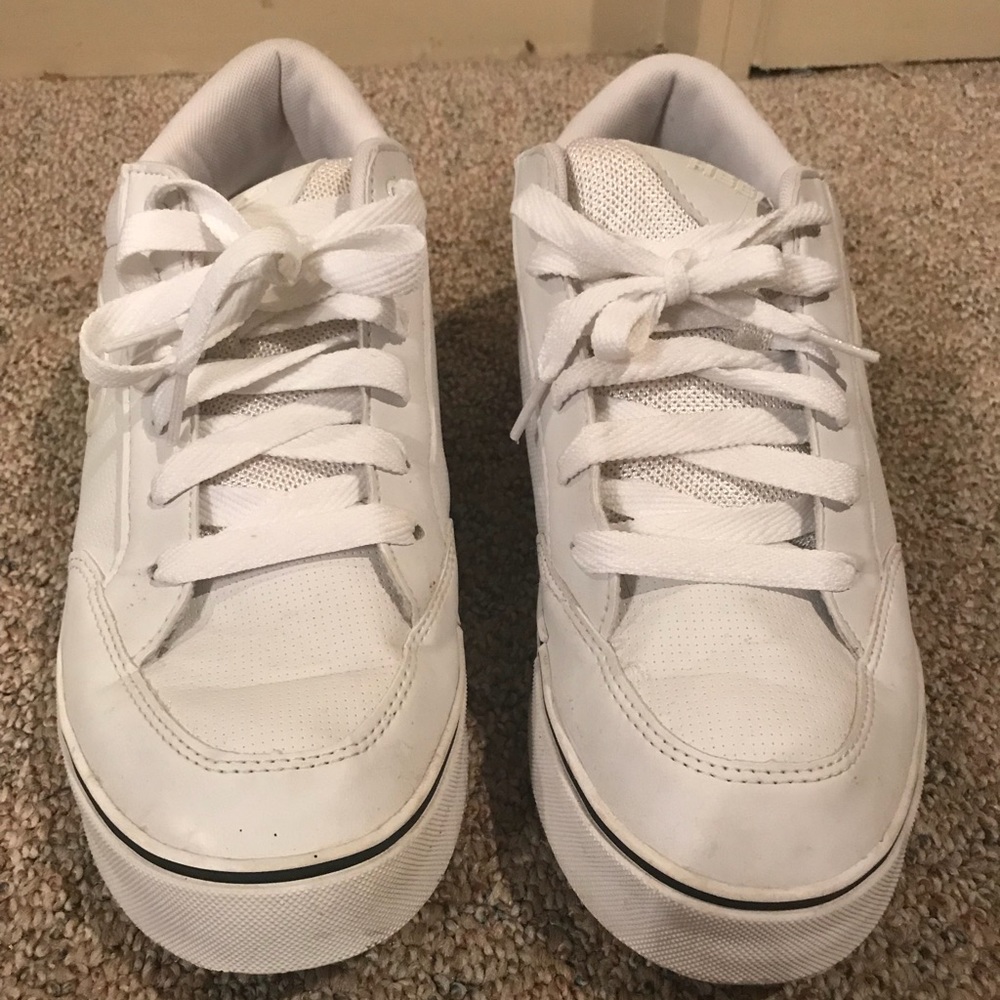 Men’s white and black heelys